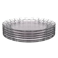 Jogo 6 Pratos Grandes 26cm Transparente Crippa Servir Mesa Posta Porções Aperitivos