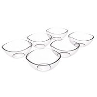Conjunto 6 Potes de Sobremesa 265ml Trio Crippa Plástico Transparente Tigelas Pote para Doces