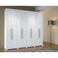 Guarda Roupa 8 Portas e 4 Gavetas c/ Pés Master Vip 8.4 Branco - Santos Andirá