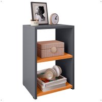 Mesa de Cabeceira Bella Mesinha Estreita Prateleira Lateral Cama Box Criado Retrô Decoração Quarto Cinza/Cinamomo - RPM