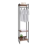 Guarda-Roupa Closet Studio Nogal e Preto 45 cm