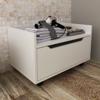 Armário de Banheiro 1 Gaveta com Rodízio Bn3647 Branco - Tecno Mobili