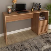 Mesa para Escritório 2 Gavetas Ripado Me4174 Amêndoa - Tecno Mobili