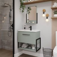 Kit Banheiro Metalo 60cm com Espelho em MDF BP Metalon