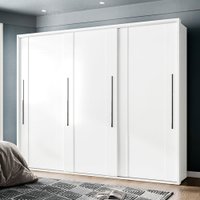 Guarda-Roupa Casal Sevilha 3 Portas 4 Gavetas Flex Branco/Freijo