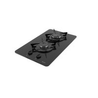 Cooktop Terim à Gás TRM 2B Vidro Preto Flange Esmaltada