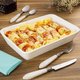 5 Travessas Brancas de Porcelana 29x20x5cm Retangulares Línea Refratário para Gratinados
