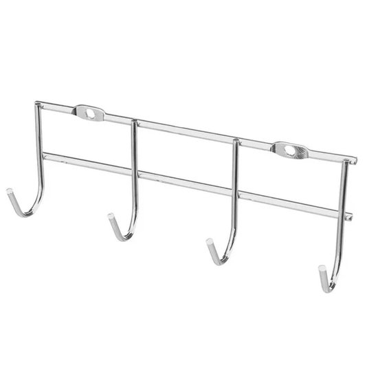 Suporte Porta Vassouras com 4 Ganchos 16,10x6,5cm Cromado Masutti Copat