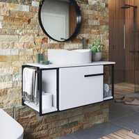 Gabinete Suspenso para Banheiro 80cm P1019 Branco com Cuba Berl Brancain