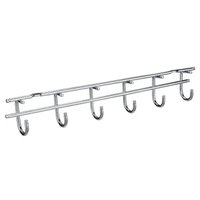 Suporte Porta Xícaras Cromado 6 Ganchos Fixação Superior Móvel ou Parede 34x7cm Masutti Copat