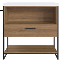 Armário Gabinete Com Lavatório Para Banheiro 80x36x83,5cm Mel P1008