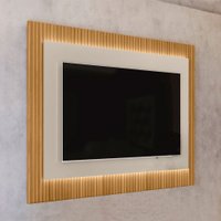 Painel para TV Até 70 Polegadas São Paulo Ripado com Led Tauari/Off White - Linea Brasil