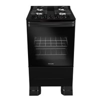 Fogão MFV4BF 4 Bocas com Mesa de Vidro Mueller Preto Fosco, Bivolt