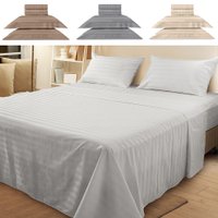 Jogo de Cama Casal 4 Peças 100 Algodão Premium Percal 300 Fios Adasmascado - BF Colchões Branco