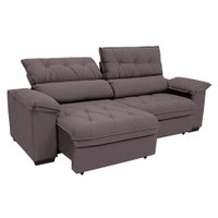 Sofá 3 Lugares Retrátil e Reclinável Piemont Suede Bege 230 cm