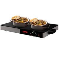Mesa Térmica 400W Buffet Rechaud Elétrico 127v Tampa de Vidro Temperado Saro
