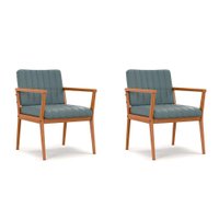 Conjunto com 2 Poltronas Miami Linho Verde Sage