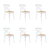 Conjunto com 6 Cadeiras de Jantar Katrina Branca