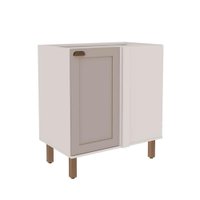Balcão de Canto sem Tampo Iluminata 1 PT Branco e Fendi