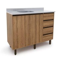 Balcão de Cozinha com Tampo Conect 2 PT 4 GV Cinamomo