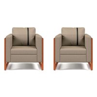 Conjunto com 2 Poltronas Lin Linho Areia