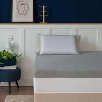 Colchão King Guldi Dream Mola Ensacada (30x158x198) com 2 Travesseiros Guldi Soft Nasa Branco e Cinza