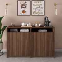 Conjunto com 2 Armários de Escritório 4 PT Cool Ipê