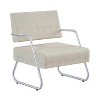 Poltrona Luara Cromada e Palha 59 cm