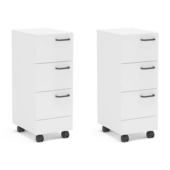 Conjunto com 2 Gaveteiros Osaka 6 GV Branco