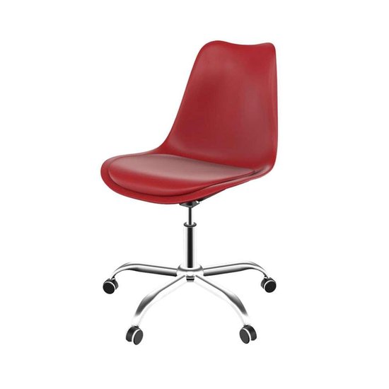 Cadeira Saarinen Office Vermelha e Cromada