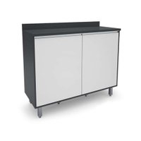 Balcão de Cozinha com Tampo Confort 2 PT Grafite e Branco