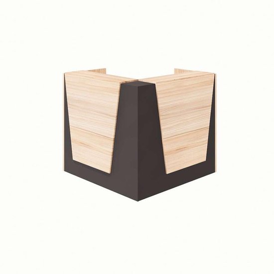 Balcão de Atendimento em L Recepção Calvi e Preto 121 cm