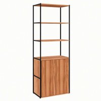 Armário de Escritório Shelf 2 PT Nogal Sevilha e Preto 173 cm