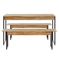 Conjunto de Mesa de Jantar com 2 Bancos Studio Carvalho e Preto