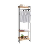 Guarda-Roupa Closet Studio Carvalho e Preto 60 cm