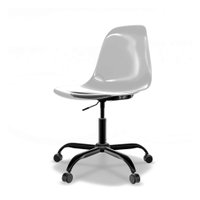 Cadeira de Escitório Secretária Eames Office Fumê e Preta