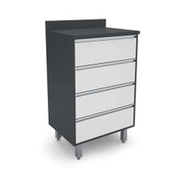 Balcão de Cozinha com Tampo Confort 4 GV Grafite e Branco