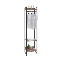 Guarda-Roupa Closet Studio Carvalho Dark e Preto 45 cm