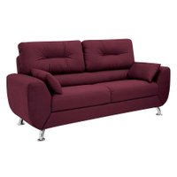 Sofá 3 Lugares Denver Suede Vinho