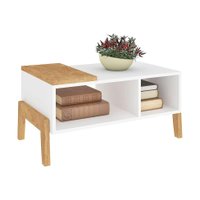 Mesa de Centro Wood Branca e Marrom