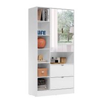 Armário de Escritório com Espelho Joy 2 PT 2 GV Branco