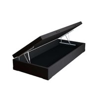 Base para Cama Box Solteiro Martin Premium com Baú Suede (47x88x188) Preta