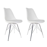 Conjunto com 2 Cadeiras Saar Cromado e Branco