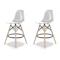 Conjunto com 2 Banquetas Eames DSW Fumê