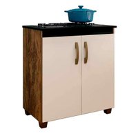 Balcão com Tampo para Cooktop 4 Bocas Fox 2 PT Ipê e Off White
