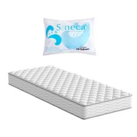 Colchão Solteiro Howie Espuma D33 (17x78x188) Branco com Travesseiro Soneca Branco