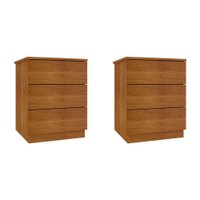 Conjunto com 2 Mesas de Cabeceira Veronna 3 GV Cinamomo
