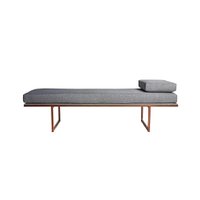 Banco 2 Lugares Galli Linho Cinza e Dourado 160 cm