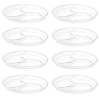 Kit 8 Petisqueiras De Cristal 23cm Wolff Pearl 3 Divisórias Doces Aperitivos Mesa Posta