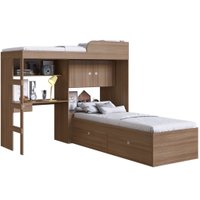 Quarto Juvenil C/ Cama Alta e Escrivaninha  Art In Moveis Montana